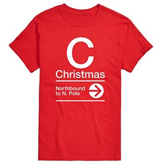 Big & Tall Christmas Northbound Sign Tee