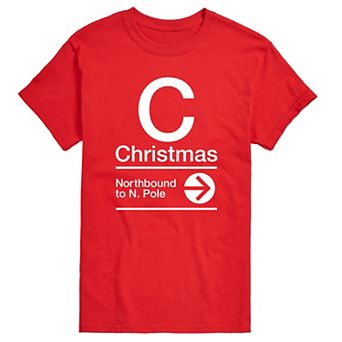 Big & Tall Christmas Northbound Sign Tee