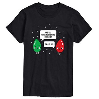 Big & Tall Working Christmas Bulbs Graphic Tee