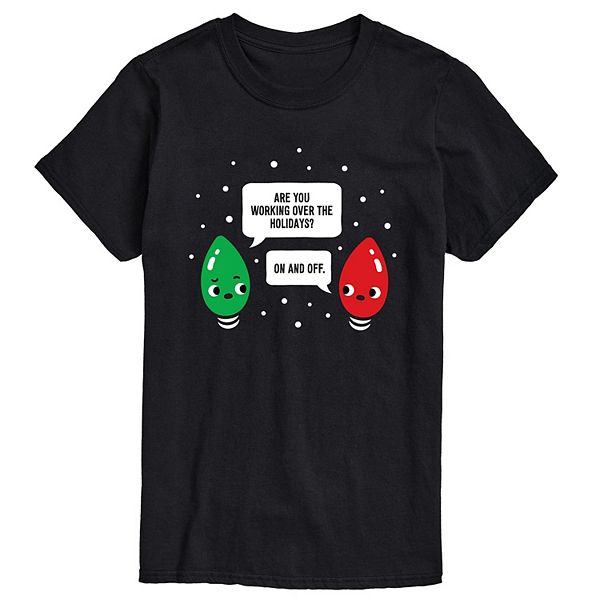 Big & Tall Working Christmas Bulbs Tee