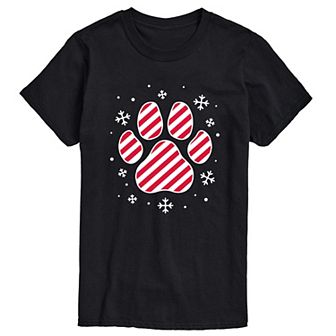 Big & Tall Candy Cane Paw Print Tee