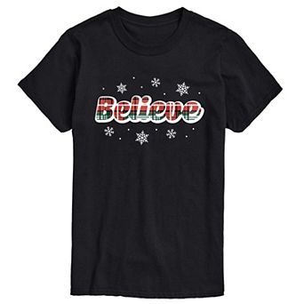 Big & Tall Believe Plaid Tee