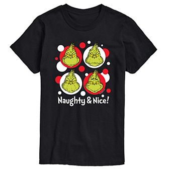 Big & Tall Grinch Naughty And Nice Tee