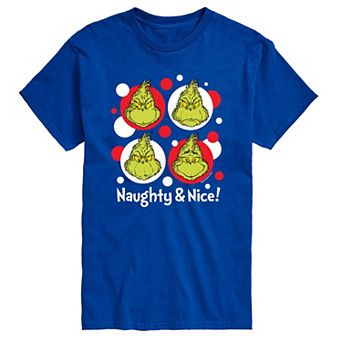 Big & Tall Grinch Naughty And Nice Tee