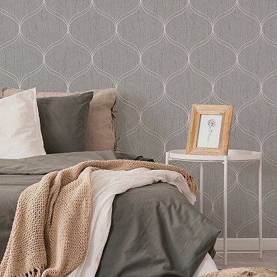 Boutique Optical Geo Gray Removable Wallpaper