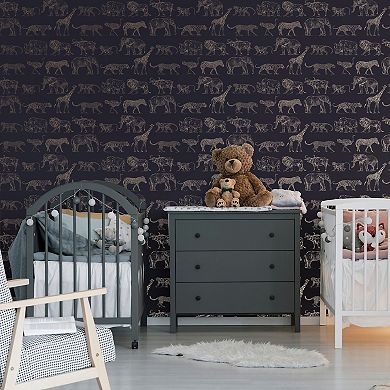Boutique Safari Animals Removable Wallpaper