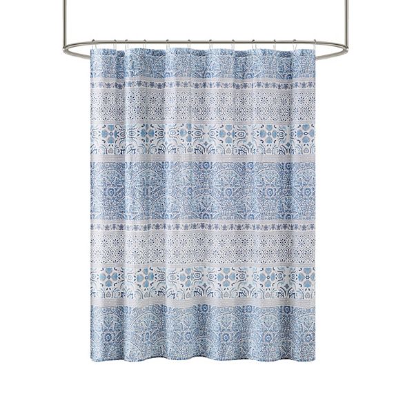Madison Park Noa Seersucker Printed Shower Curtain