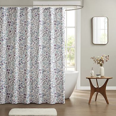 Madison Park Candice Seersucker Floral Shower Curtain