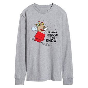 Men's Peanuts Dashing Through The Snow Long Sleeve Tee