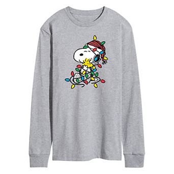 Men's Peanuts Christmas Lights Long Sleeve Tee