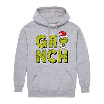 Men's Dr. Seuss Grinch Grinch Fur Letters Hoodie