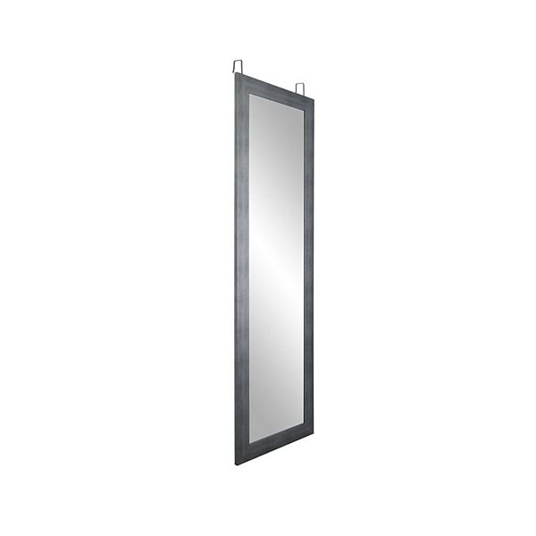 Cool Muted Silver Over the Door Full Length Mirror 21.5" x 71"