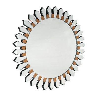 Camden Isle Flower Petal 42.5 in. x 42.5 in. Casual Round Classic Accent Wall Mirror