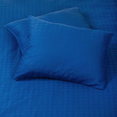 Regency Blue Reversible Duvet Cover Set Queen (88"x92") with 2 Pillow Shams