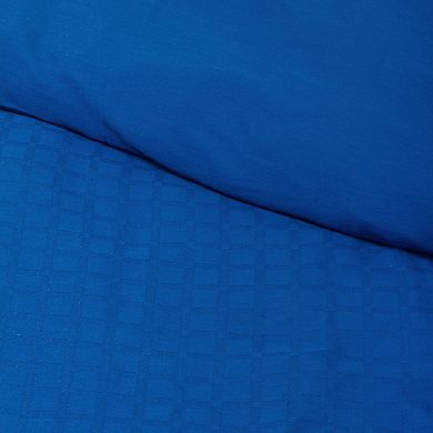 Regency Blue Reversible Duvet Cover Set Queen (88"x92") with 2 Pillow Shams
