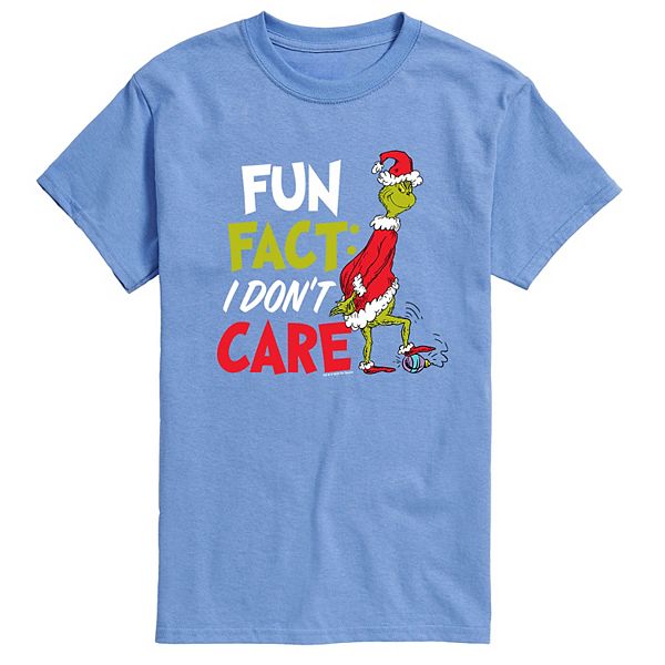 Men's Dr. Seuss Grinch Fun Fact I Don't Care Tee