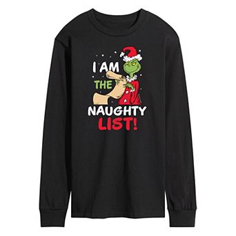 Men's Dr. Seuss Grinch I Am The Naughty List Long Sleeve Tee