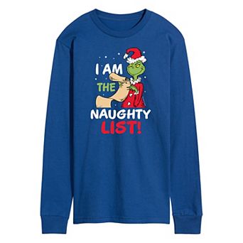 Men's Dr. Seuss Grinch I Am The Naughty List Long Sleeve Tee