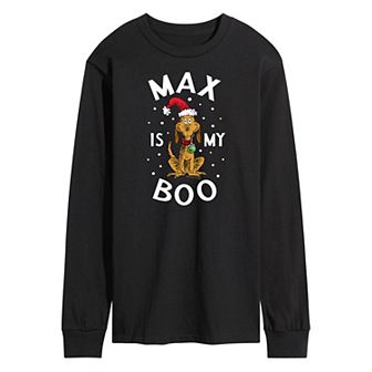 Men's Dr. Seuss Grinch Max Is My Boo Long Sleeve Tee