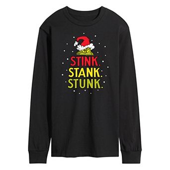 Men's Dr. Seuss Grinch Stink Stank Stunk Long Sleeve Tee