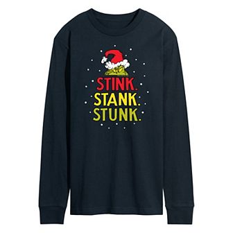 Men's Dr. Seuss Grinch Stink Stank Stunk Long Sleeve Tee