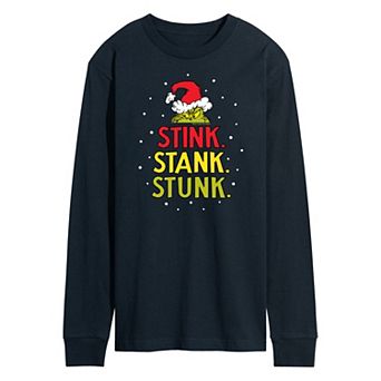 Men's Dr. Seuss Grinch Stink Stank Stunk Long Sleeve Tee