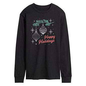 Men's Happy Holidays Retro Long Sleeve Tee