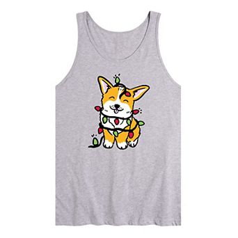 Men's Corgi Christmas Lights Tank Top Top