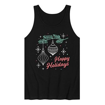 Men's Happy Holidays Retro Tank Top Top