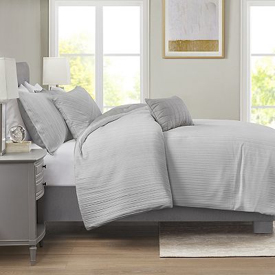 Beautyrest Jasper 5 Piece Oversized Crinkle Velvet Comforter Set with Throw Pillows