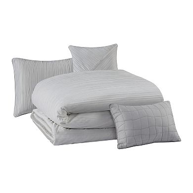 Beautyrest Jasper 5-Piece Crinkle Velvet Oversized Comforter Set with Pillows