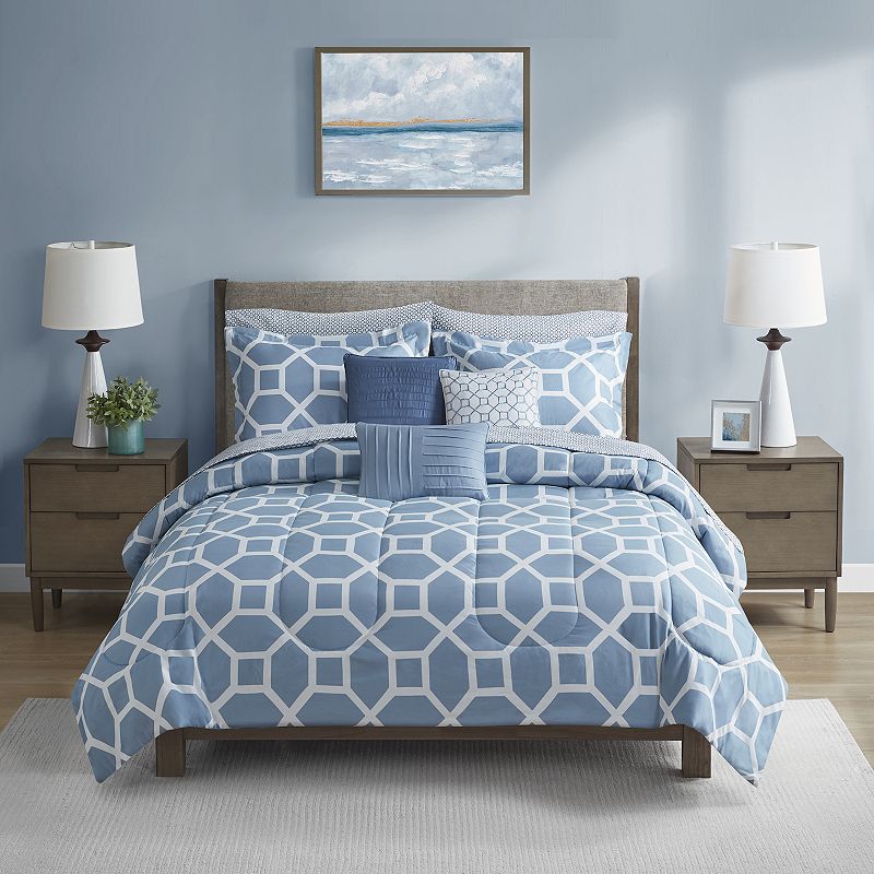 Beautyrest Nora 10-Piece Modern Geometric Comforter & Sheet Set with Pillow