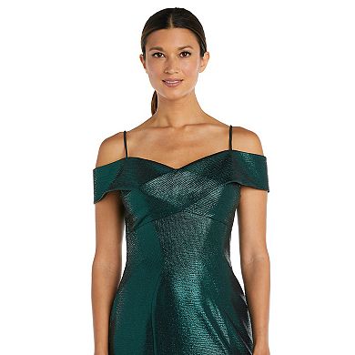 Petite Nightway Shimmery Long Evening Gown