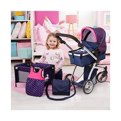 Bayer Dolls Pram Stroller & Accessories Set