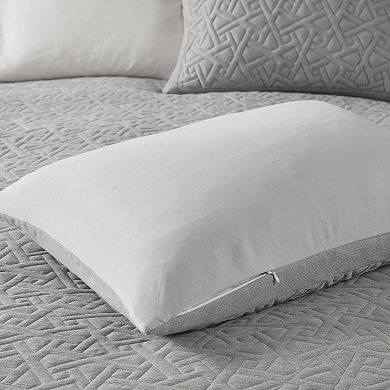 N Natori Origami Geometric Oversized Knit Quilted Top Comforter 3-piece Set with Shams