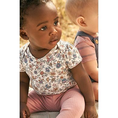 Baby Girl Little Planet by Carter's 2-Pack Floral & Solid Ribbed Pants