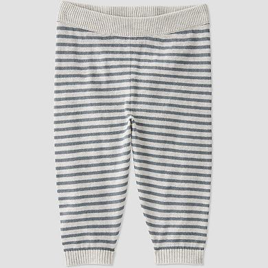 Baby Little Planet by Carter's Organic Cotton Striped Sweater Knit Henley Sweatshirt & Jogger Pants 2-Piece Set