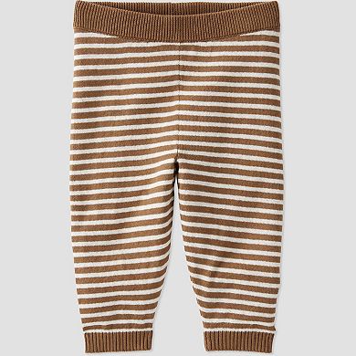 Baby Little Planet by Carter's Striped Sweater Knit Henley Tee & Jogger Pants Set