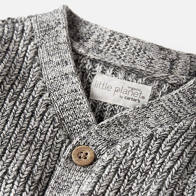 Baby Little Planet by Carter's Organic Cotton Ribbed V-Neck Cardigan