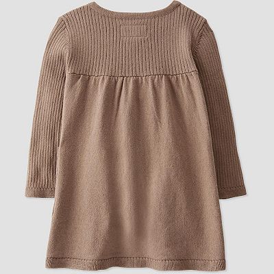 Baby Girl Little Planet by Carter's Organic Cotton Sweater Knit Long Sleeve  Henley Dress