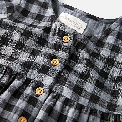 Baby Girl Little Planet by Carter's Organic Cotton Plaid Button-Front Tiered Dress & Diaper Cover Set