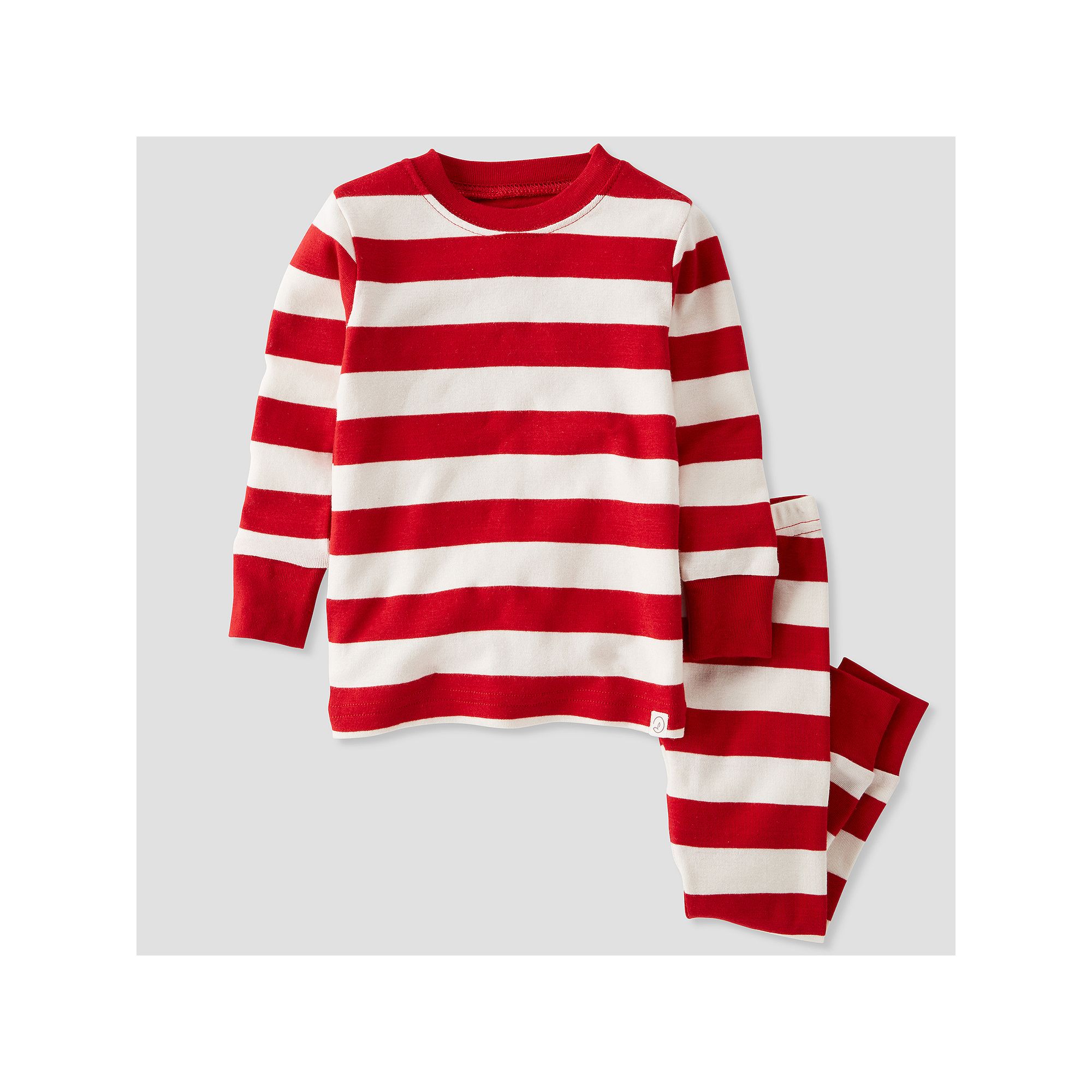 Baby Little Planet by Carters Organic Cotton Red & White Striped Pajama Se
