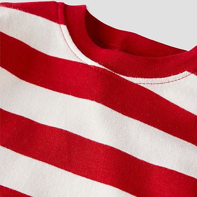 Baby Little Planet by Carter's Organic Cotton Red & White Striped Pajama Set