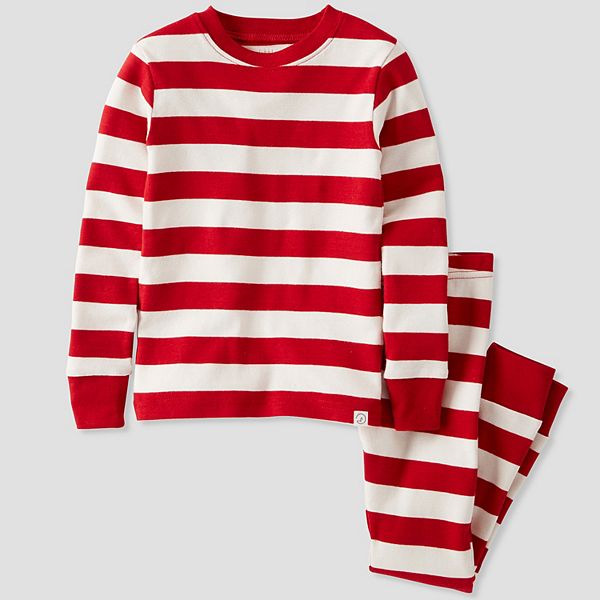 Red and white striped thermal online pajamas