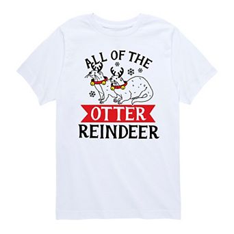 Boys 8-20 Otter Reindeeer Holiday Tee