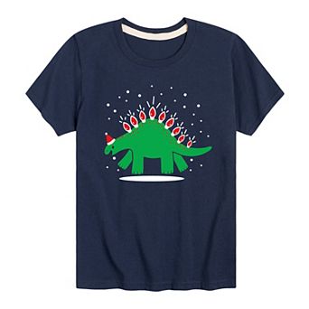 Boys 8-20 Dinosaur Christmas Lights Tee