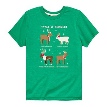 Boys 8-20 Types Of Reindeer Tee