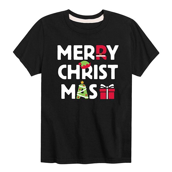 Boys 8-20 Merry Christmas Tee