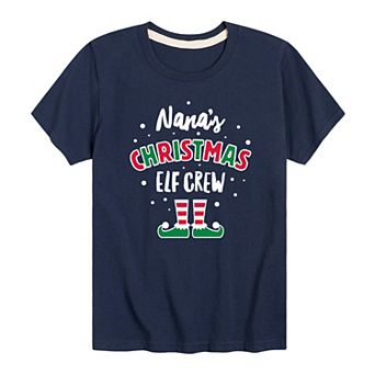 Boys 8-20 Nanas Christmas Elf Crew Tee