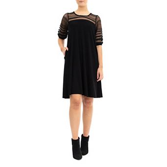 Women's Nina Leonard Semi-Sheer Dress